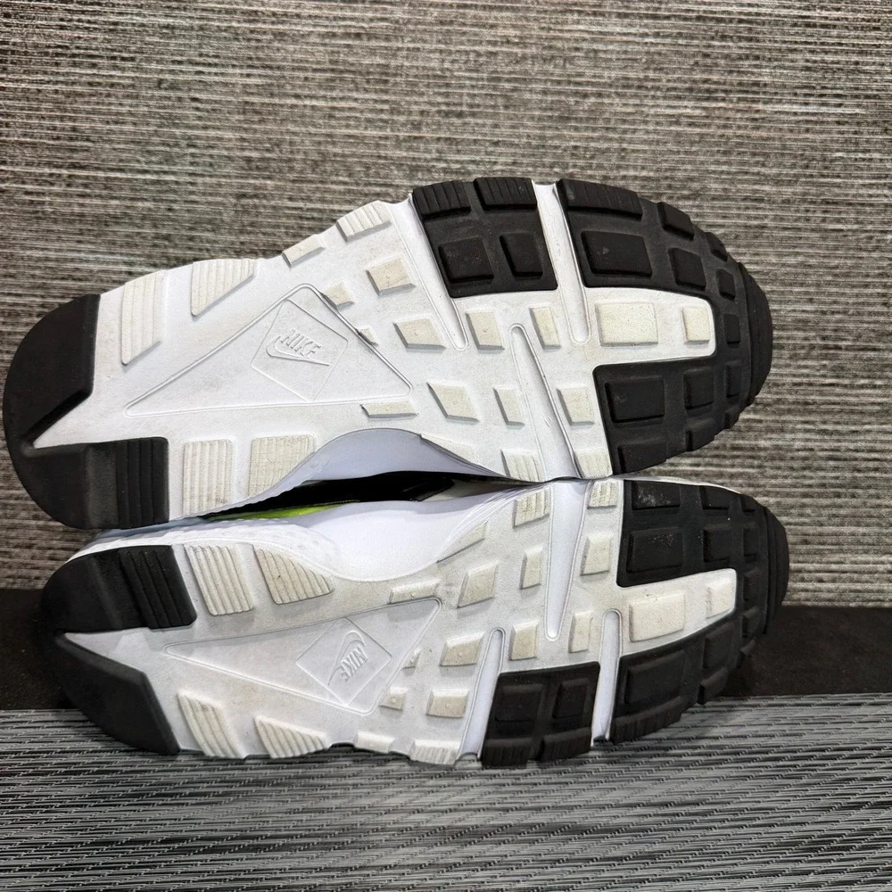 Nike Sneakers Kids 7Y White Teal Volt Air Huarache 654275-045 Heel Strap Sporty